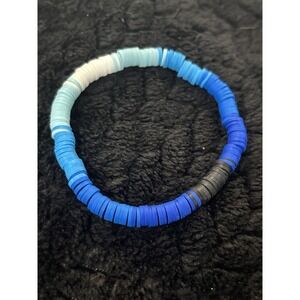 Colorful Blue/white/black Clay Bead Bracelets
